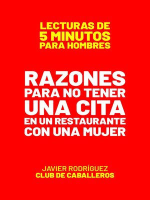 cover image of Razones Para No Tener Una Cita En Un Restaurante Con Una Mujer